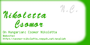 nikoletta csomor business card